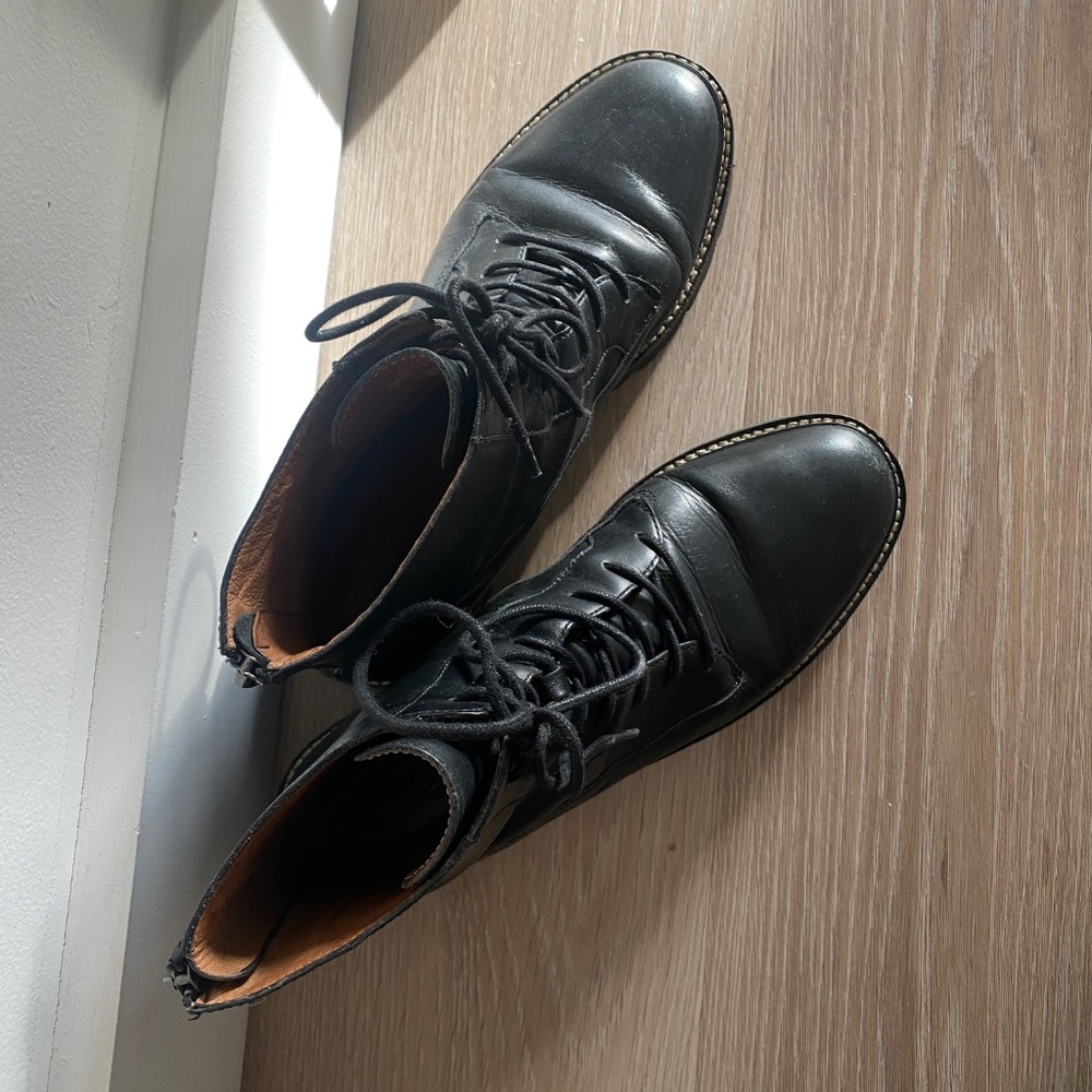 Madewell Citywalk Lugsole Lace-up Boots, Black Leather - Picture 6 of 12